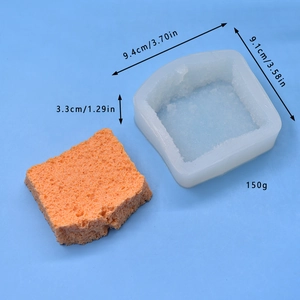 Square silicone mold for bear-shaped toast cake and bread DIY baking with dimensions