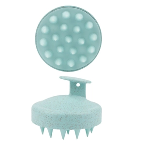 Eco-friendly silicone scalp massager brush with 19 teeth and ergonomic handle