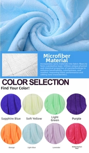 Close-up of microfiber bear embossed towels showing soft texture in 8 vibrant colors