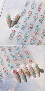 Detail of 5D embossed nail stickers with traditional Chinese patterns and TS-3911 model