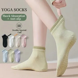 Yoga Socken Damen Rutschfest Baumwolle Atmungsaktiv Kurz Knöchelsocken Für Pilates Barre Fitness Indoor Boden