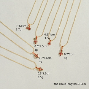 French vintage 14K gold plated shell pendant necklaces with colorful zircon stones