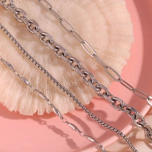Stainless Steel Chain Anklet For Women Minimalist Adjustable Foot Jewelry Silver Blade Box Chain Vacation Beach Jewelry