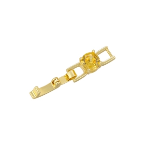 Minimalist gold-plated jewelry clasp with a sparkling yellow gemstone for DIY necklaces