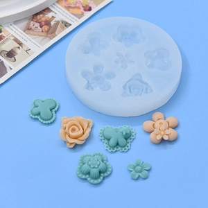 Flower Butterfly Silicone Mold Round Baking DIY Cake Decorating Chocolate Resin Clay Floral Crafting Gadget