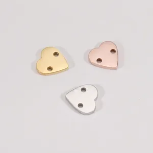Breloques Connecteur Cœur En Acier Inoxydable Poli Miroir Liens À Double Trou Pour La Fabrication De Bijoux DIY