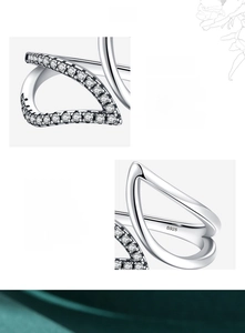 Macro shot of S925 sterling silver stamp and micro-set 5A cubic zirconia leaf detail