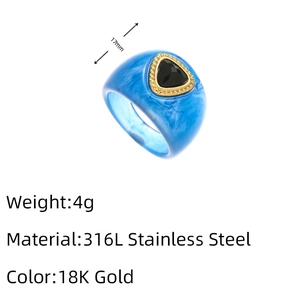 Detailed macro view showing the 17mm inner diameter of the blue marble resin ring