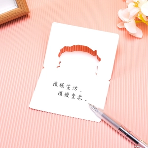3D bouquet greeting card with laser cut design and Chinese calligraphy on pink background