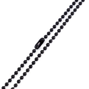 Collana a catena con sfere in acciaio inossidabile nero opaco con chiusura a scatto