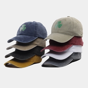 Cappello Da Baseball Cotone Lavato Vintage Distressed Ricamo Trifoglio Regolabile Cappello Sole Uomo Donna Casual