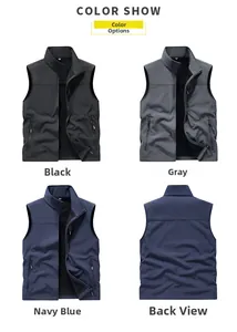 Outdoor-Weste für Herren in Schwarz, Grau und Navy mit Reißverschlusstaschen
