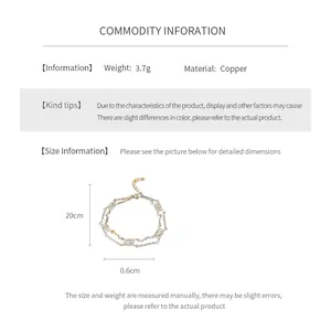 Detailed view of the 20cm copper hollow flower bracelet with weight and size specifications