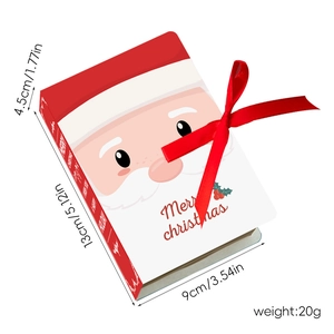 Christmas Santa gift box with red ribbon bow and striped sides for chocolates