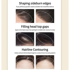 Hairline shadow powder for root touch up and forehead contouring before and after effects