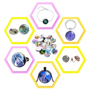 Luminous glass cabochons for DIY jewelry making including bracelets and pendants