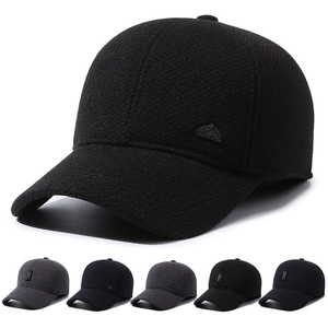 Men's Winter Warm Baseball Cap Woolen Thickened Outdoor Windproof Daily Hat With Ear Flaps Adjustable Size