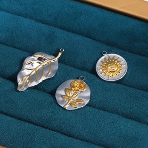 Détails de pendentifs vintage en forme de rose de feuille et de soleil pour bijoux DIY