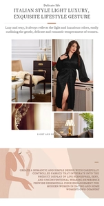 Detail of black leopard jacquard satin robe with elegant belted waist and silk texture
