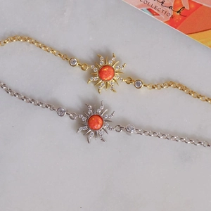 Elegant sun pendant necklace with opal stone and zircon accents in gold and silver