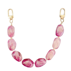 Pink and purple marble resin acrylic link chain for bags with golden lobster clasps