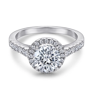 925 Sterling Silver Zirconia Halo Ring For Women Round Cut Pave Set Wedding Engagement Luxurious Fashion Jewelry Finger Ring