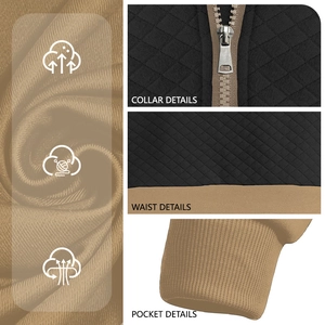 Men's American knit polo shirt featuring a quarter-zip collar and diamond quilted fabric detail