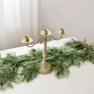Artificial Christmas Pine Needle Wreath Garland With Natural Pine Cones Linen Bow Bell Winter Holiday Hanging Home Decor
