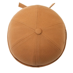 Classic brown cotton canvas docker hat with six-panel design and adjustable strap