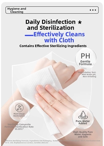 Close-up of skin-friendly 75% alcohol wipe with 99.9% sterilization and PH balanced formula