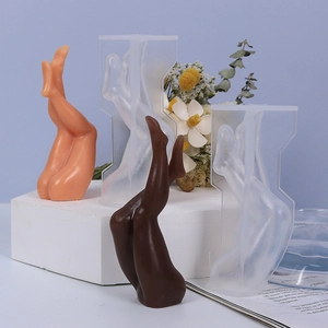 Moule en silicone 3D jambes féminines sexy pour bougies DIY et décorations en résine