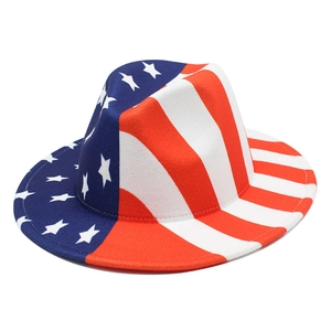 Chapeau Fedora classique avec drapeau américain, étoiles et rayures pour patriotes
