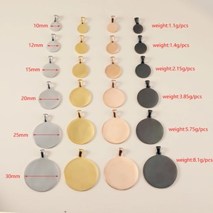 Stainless steel round pet ID tags in four colors and six sizes with flat surfaces