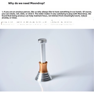 Detailed view of silver Moondrop slider with golden ring for gravity simulation stress relief