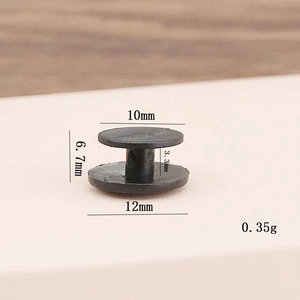 Attaches en plastique noir pour sabots avec diamètre de tête 10mm et base de 12mm