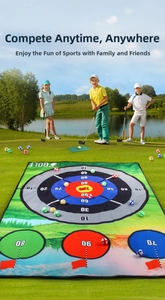 Juego de alfombra de golf exterior con anillos de puntuación y bolas adhesivas