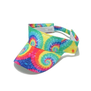 Tie Dye Gradient Sun Visor Hat Polyester Adjustable Summer UV Protection Empty Top Cap For Men Women Outdoor