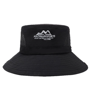 Chapeau de soleil noir pour hommes avec mesh respirant pour la randonnée et la pêche