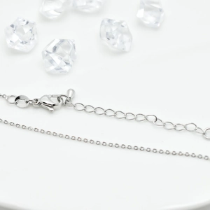 Silver O-chain necklace in copper plated 18k gold with extension and lobster clasp