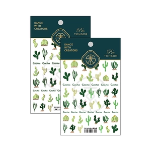 Pro TENSOR cactus relief matte nail stickers TS-2839 featuring green plant illustrations