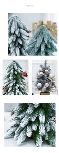 Close-up of mini Christmas trees with faux snow, pinecones, berries and burlap base