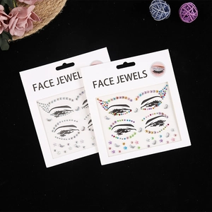 Self-adhesive face jewels and rhinestone stickers for makeup party and festival skin decor
