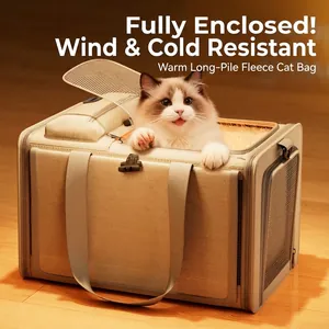 Borsa Da Trasporto Portatile Per Animali Domestici Rete Traspirante Pieghevole Viaggio Gatto Cane Tessuto Oxford Imbottita Per Esterno