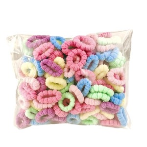Colorful soft cotton elastic hair bands set for kids and babies in a large bulk package