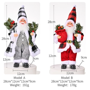 Detailed size comparison and weights for Model A and Model B Santa Claus figurines