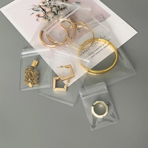 Thickened transparent PVC self-sealing jewelry bags for organizing earrings and bracelets