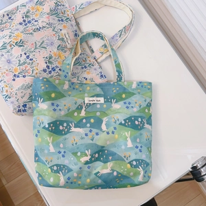 Petit Sac À Main Cabas En Toile Florale Pour Femmes Fermeture Éclair Tissu En Coton Mini Sac De Voyage Pour Shopping Quotidien