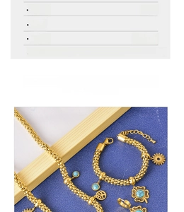 Detailed view of titanium steel jewelry set with turquoise charms weighing approx 6.8g