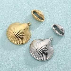 Stainless Steel Shell Pendants Gold Silver Color Scallop Conch Charms For DIY Jewelry Making Accessories Minimalist