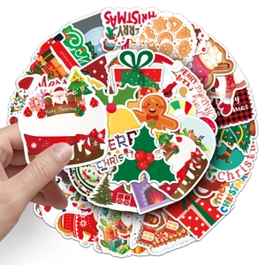 50 stickers de Noël imperméables pour décoration DIY d'ordinateurs et de gourdes